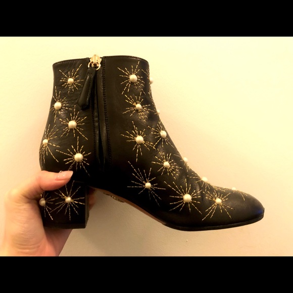 Black Brooklyn Pearl/Embroidered Boots - Picture 5 of 7